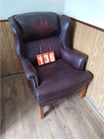 LEATHER WING-BACK CHAIR