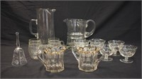 16 PIECES CRYSTAL & PRESSED GLASS