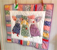 Quilted ladies wall hanging 28x25
