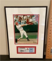 Mark McGwire framed photo & 1998 game ticket