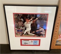 Mark McGwire framed photo & 1998 game ticket