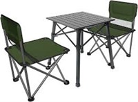 Camping Table Chairs Folding Table with 2 Chairs,