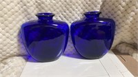 2- Italian Made Cobalt blue Glass Bottles