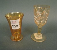 (1) European ftd. Enameled Cordial and (1) Flared