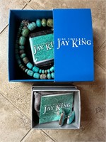 Jay King Chunky Turquoise Necklace & Earrings H