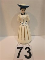 White W/ Blue Dot Border Napkin Doll