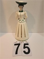 White W/ Green Dot Border Napkin Doll