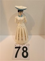 White W/ Light Blue Dot Border Napkin Doll