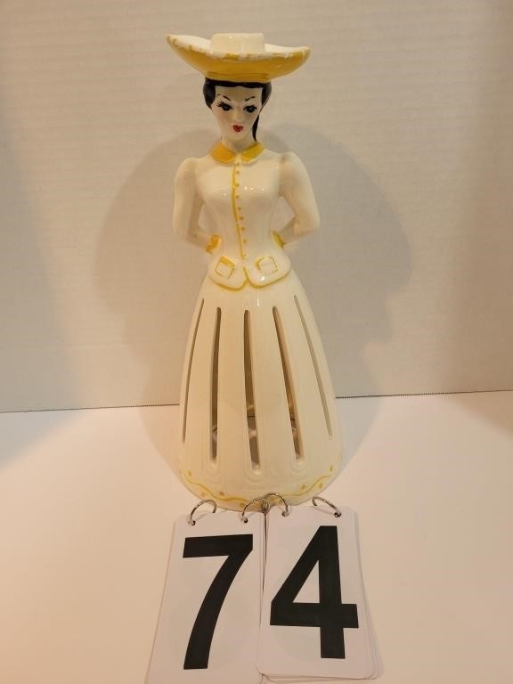 White W/ Yellow Dot Border Napkin Doll