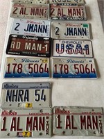 Tool box full of assorted license plates