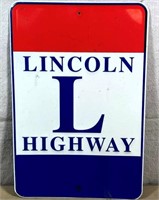 Vintage LINCOLN Highway SIGN 12"x18"