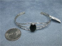 Sterling Silver Black Onyx Bracelet Hallmarked