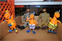 Two Vtg Talking G.I. Joes & Rubber Toys