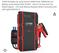 UTRAI Portable Car Jump Starter, 1000A Peak