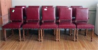 10 Oak and Leather Chairs