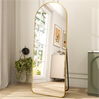 SE4518 Arch-Top Floor Mirror Gold 64x21