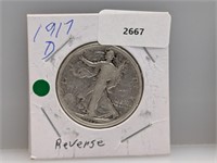 1917-D 90% Silver Walker Half $1 Dollar