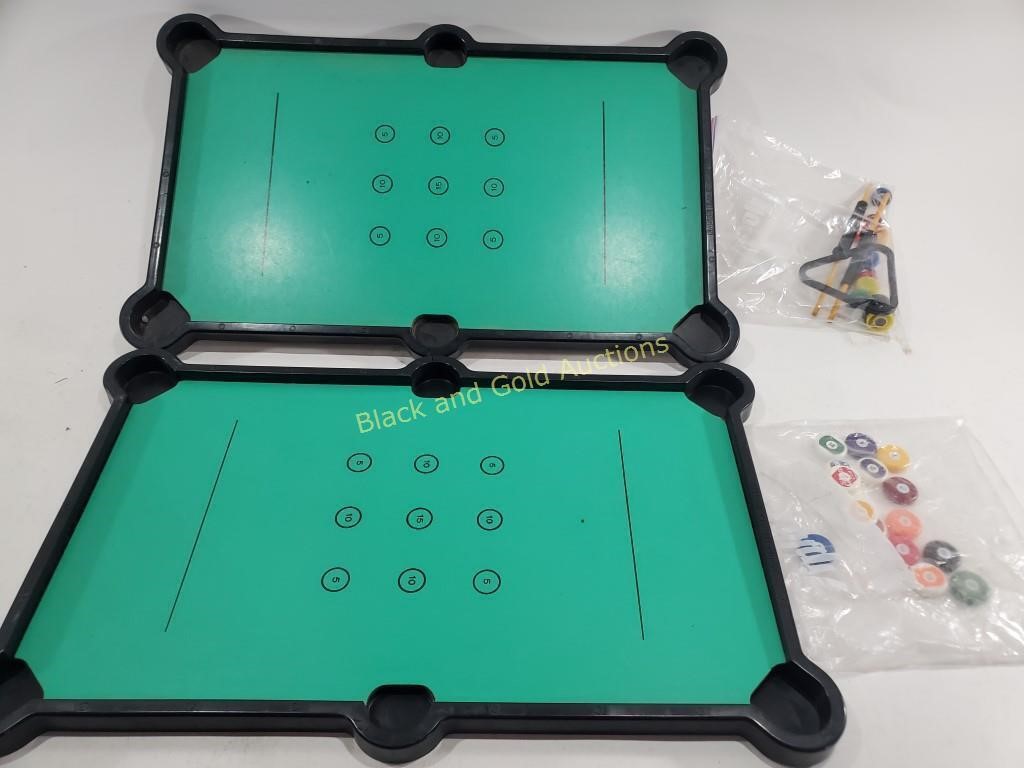 (2) Magnetel Mattel Miniture Billiards Pool Tables