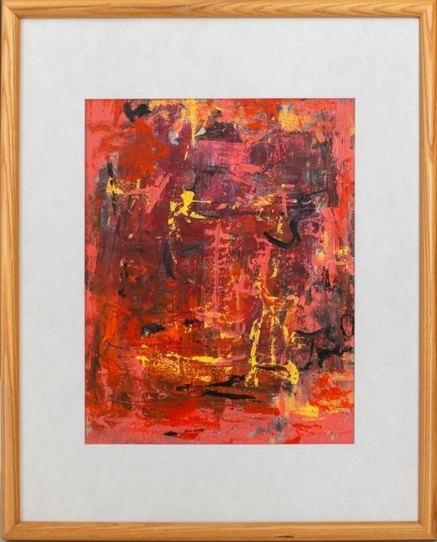 Joan Shapiro Abstract Expressionist Oil on Paper