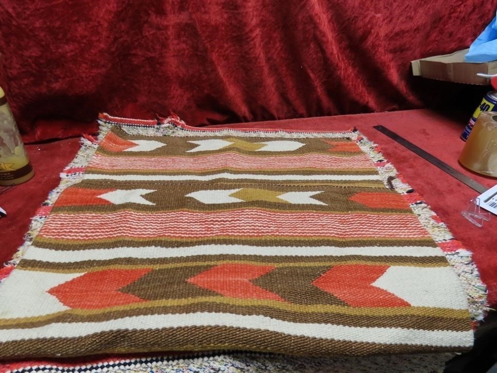 (2)Vintage woven rugs.