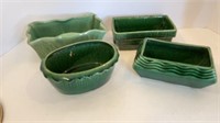 Lot of 4 Green Vintage McCoy Pottery Planters