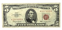 Series 1963 Five Dollar Bill Red Seal