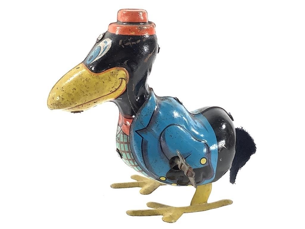 Marx Wind Up Tin Cary the Crow Hopping Toy