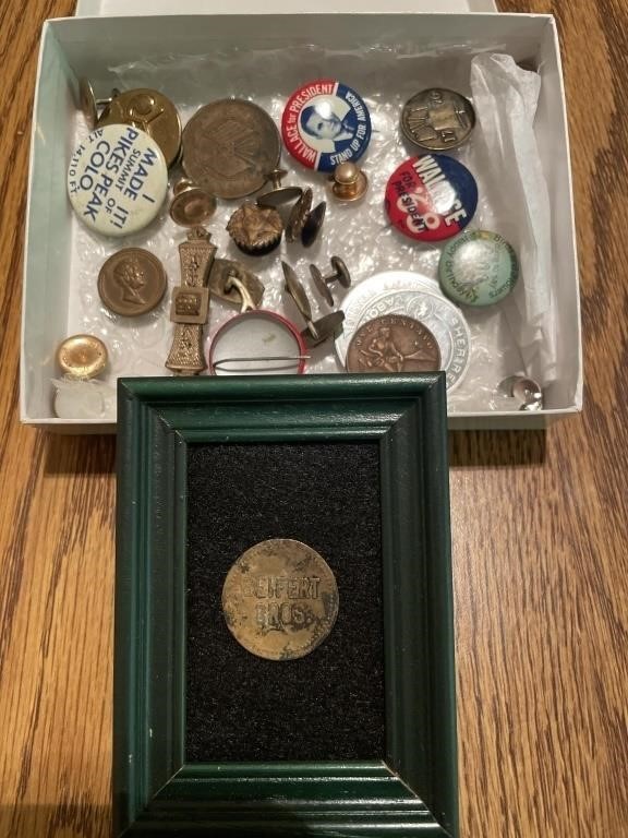 Vintage Pins, Coins and More