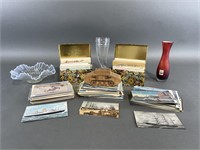 Vintage Unused Postcards and WW2 Bank