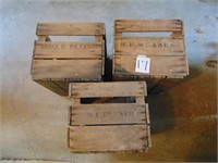 3 Wooden Bushel Crates