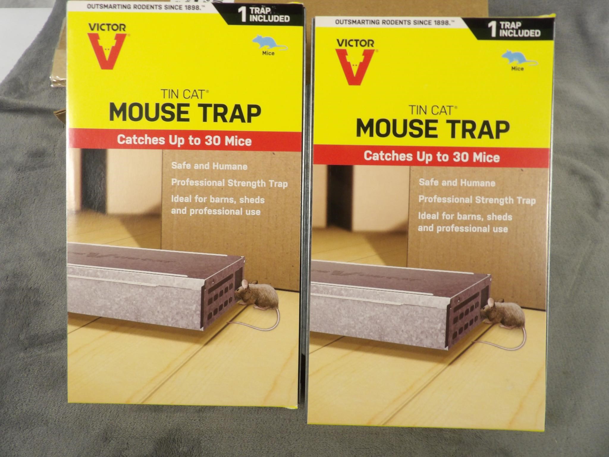 Two Victor Tin Cat Mouse Traps