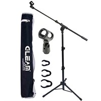 Gleam Microphone Stand Tripod Boom Arm Floor, Blac
