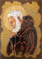 "Padre Pio"7,5"x5,5" Collectible Icon - Antanenka