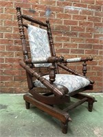 Cushioned Timber Rocking Chair with Springs