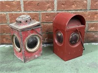 2 x Red Roadworkers Lamps