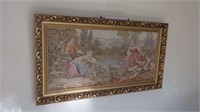 Victorian Framed Tapestry " Ladies & Gentlemen"