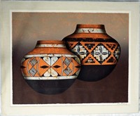 COLLEEN ROWLAND NAVAHO POTTERY LITHOGRAPH