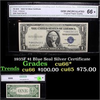 1935F $1 Blue Seal Silver Certificate  Graded cu66