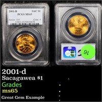 PCGS 2001-d Sacagawea $1 1 Graded ms65 By PCGS
