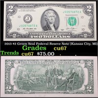 2013 $2 Green Seal Federal Reseve Note (Kansas Cit