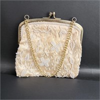 Vintage Walborg Ivory Beaded Evening Bag Clutch