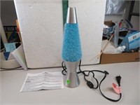 Vintage Lava Type Lamp with Blue Hair 14&1/2"