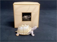 Herend Fishnet Turtle Figurine with Box