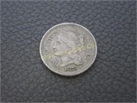 Nickel 1876 Three Cent Piece
