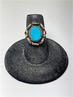 Vintage Sterling Turquoise Ring 4 Grams Size 5.75
