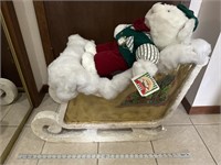 Large Styrofoam Christmas sleigh with Christmas