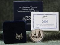 2010 DISABLED VETERANS SILVER DOLLAR  PROOF