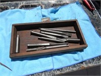 Vintage Wooden Box of Steel Punches / Chisels