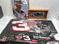 Dale Earnhardt lot- poster  flag  shelf