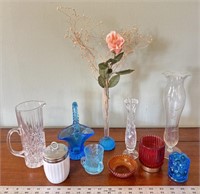 Miscellaneous colored glass vases to thick